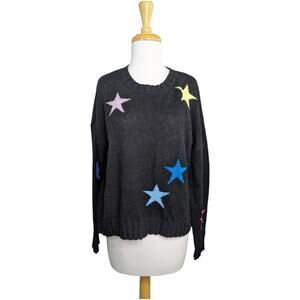 Rails Perci Star Print Sweater Small Wool Alpaca Cashmere Multicolor Black Pullo